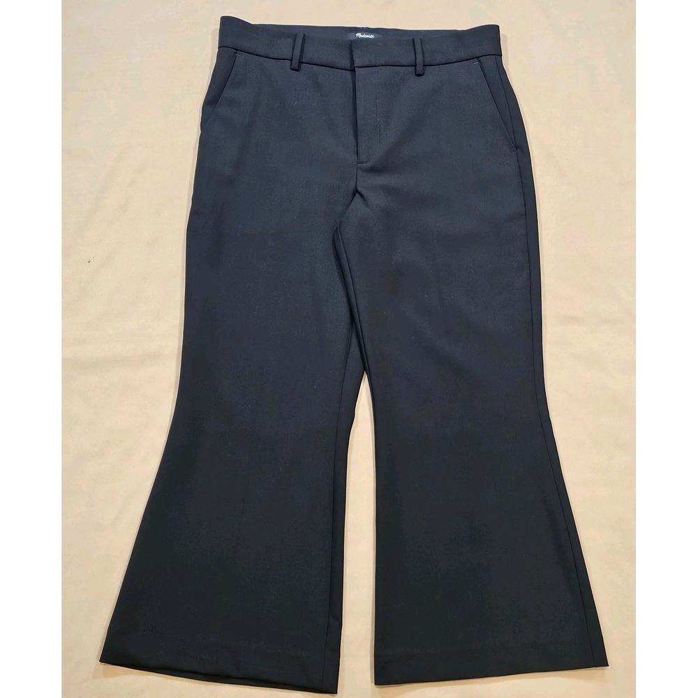 Madewell Kickout Crop Wool Blend‎ Pants Womens Size 8 Black